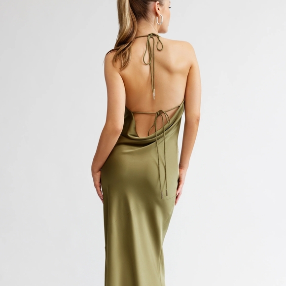 Chic Backless Olive Green Dress - Picture 3 of 7